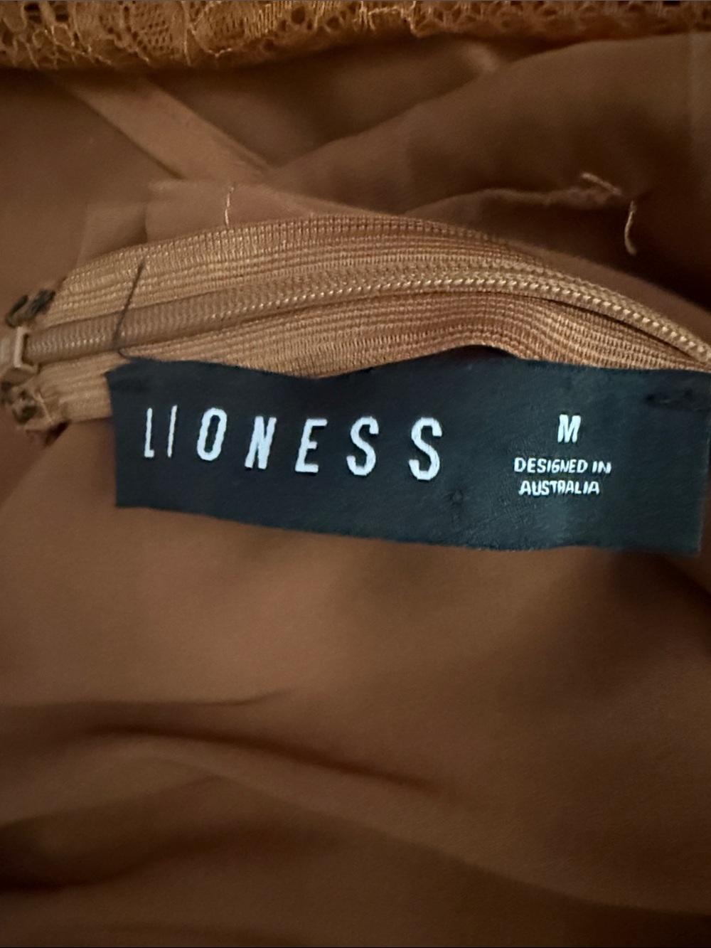 Lioness Copper-Brown Satin Lace-Trim Maxi Slip Dress - Picture 3 of 10